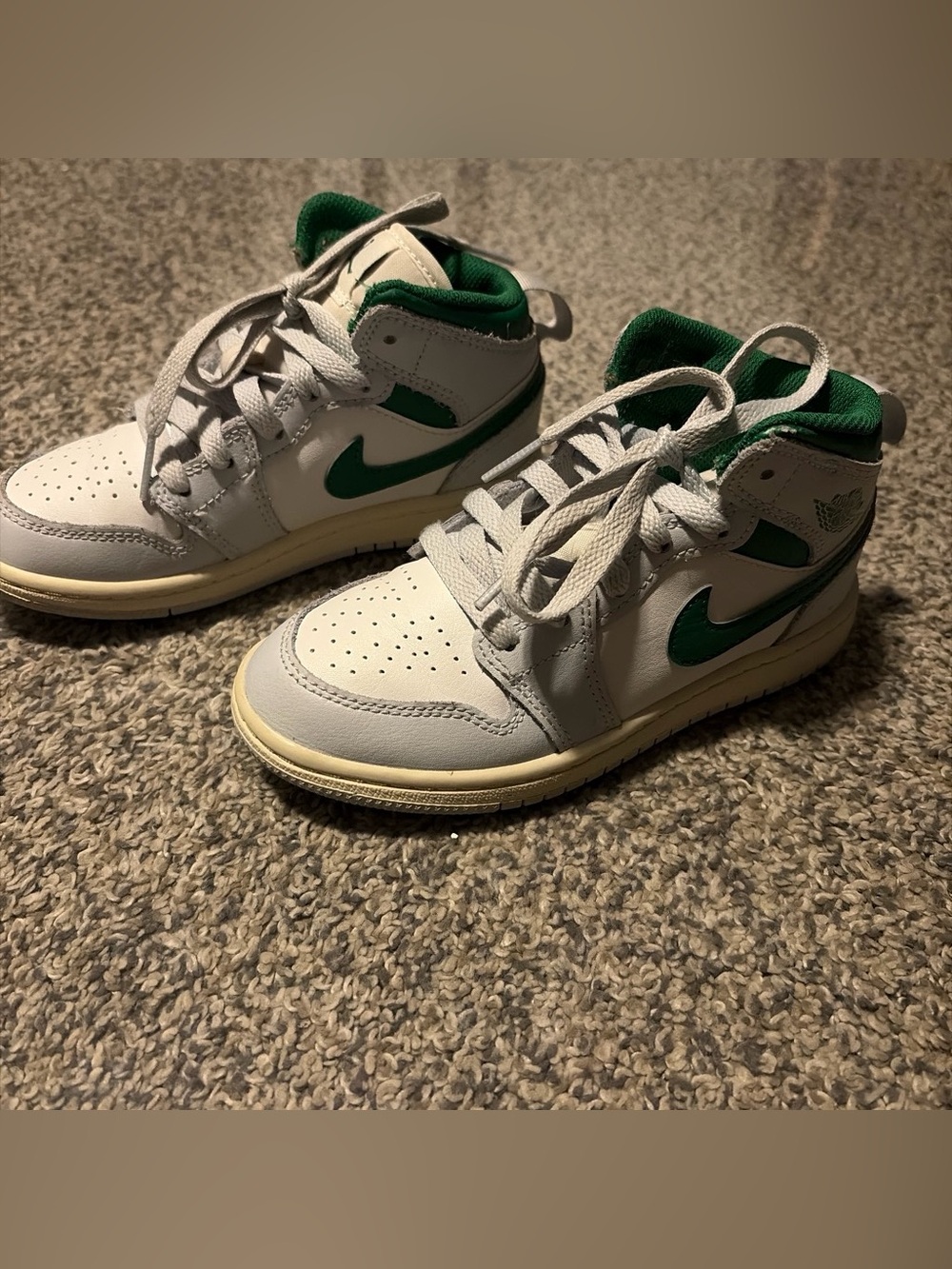 Nike Air Jordan 1 Mid PS "Summit White / Pine Green" — Size 12C